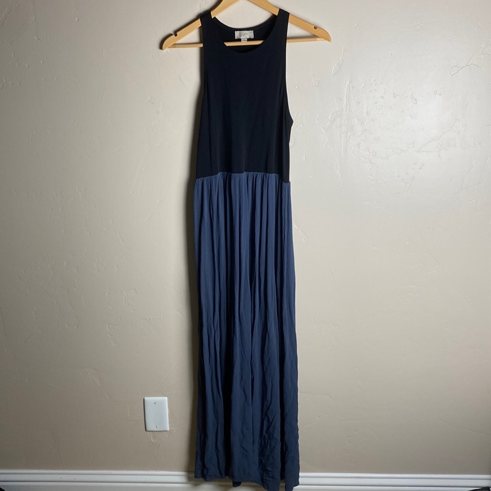 LOFT outlet Blue and Black color block Maxi Dress size XS/S